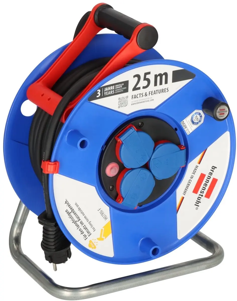Brennenstuhl Garant IP44 Bouwplaatskabelhaspel 25m