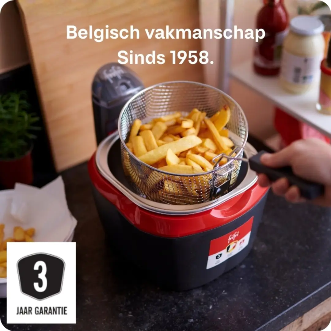 FriFri Initiation F918RR2 Frituurpan 3L - 3200W - Antraciet met rood