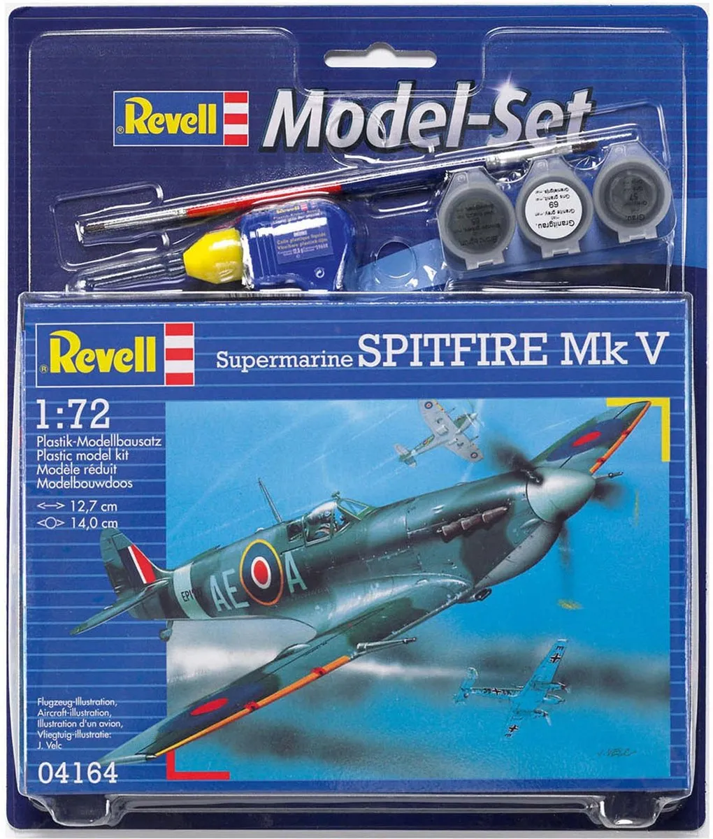 Revell 64164 Spitfire Mk.V Modelbouwpakket 1:72 - 39 Onderdelen - Multi