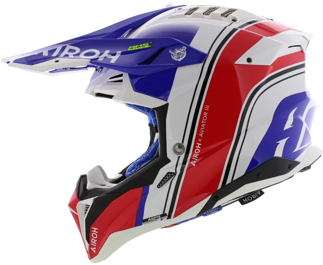 Airoh Aviator 3 AMS Hima Crosshelm maat M - Blauw/Wit/Rood - afbeelding 6 van 6