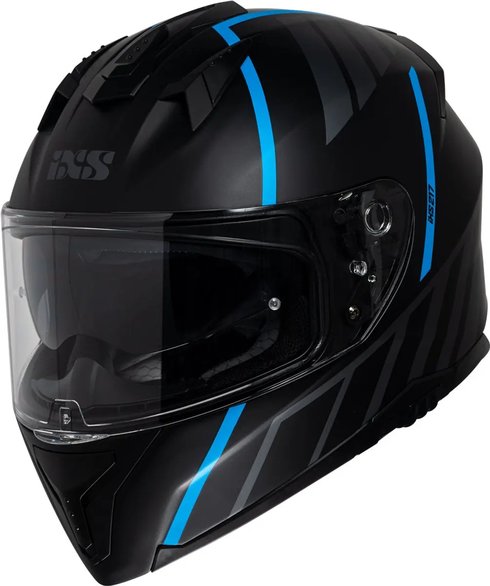 IXS iXS217 2.0 Mat Zwart Blauw Integraalhelm