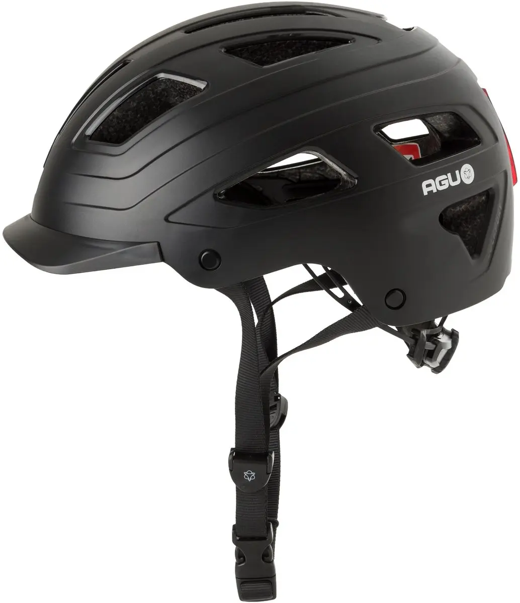 AGU Cit-E Fietshelm 59-61cm - Zwart - LED-achterlicht