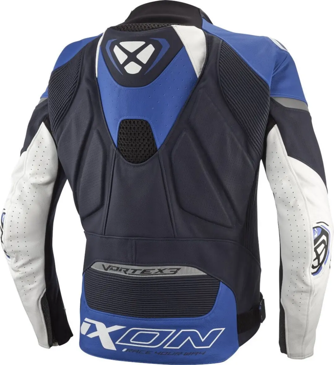 IXON Vortex 3 Motorjas - Leren - M - Blauw/Wit