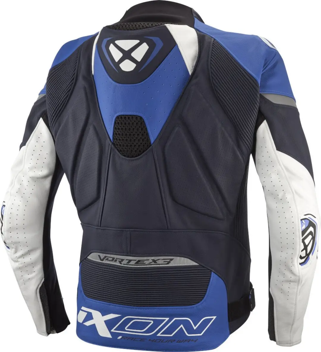IXON Vortex 3 Motorjas - Leren - M - Blauw/Wit
