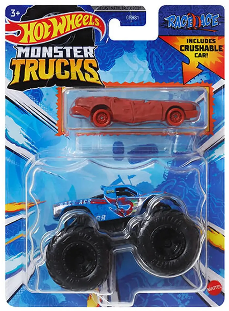 Mattel Hot Wheels Monster Trucks Race Ace 2-delig - Meerkleurig