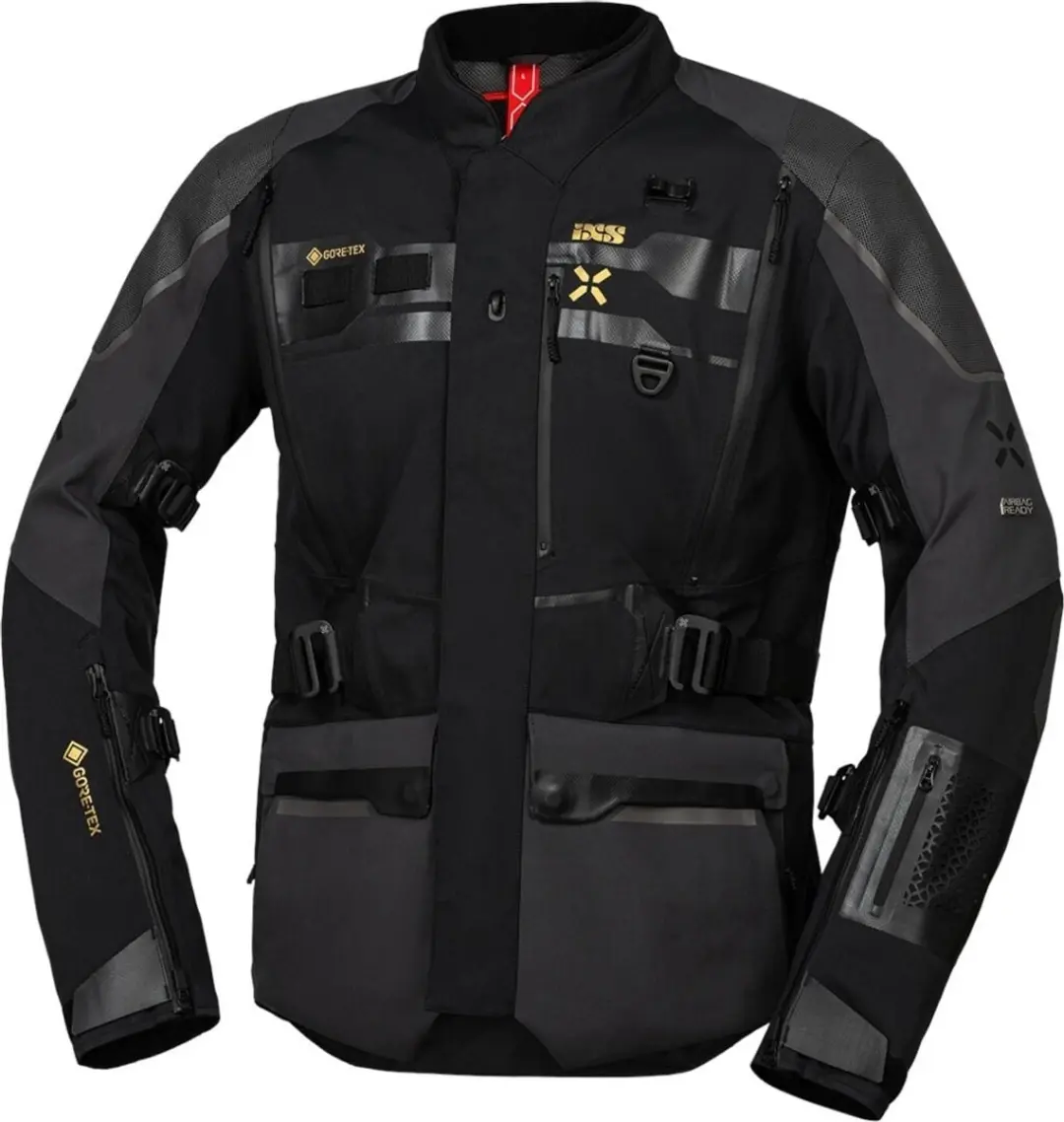 IXS Venture-GTX 1.0 Waterdichte Zwart Grijs Textiele Motorjas