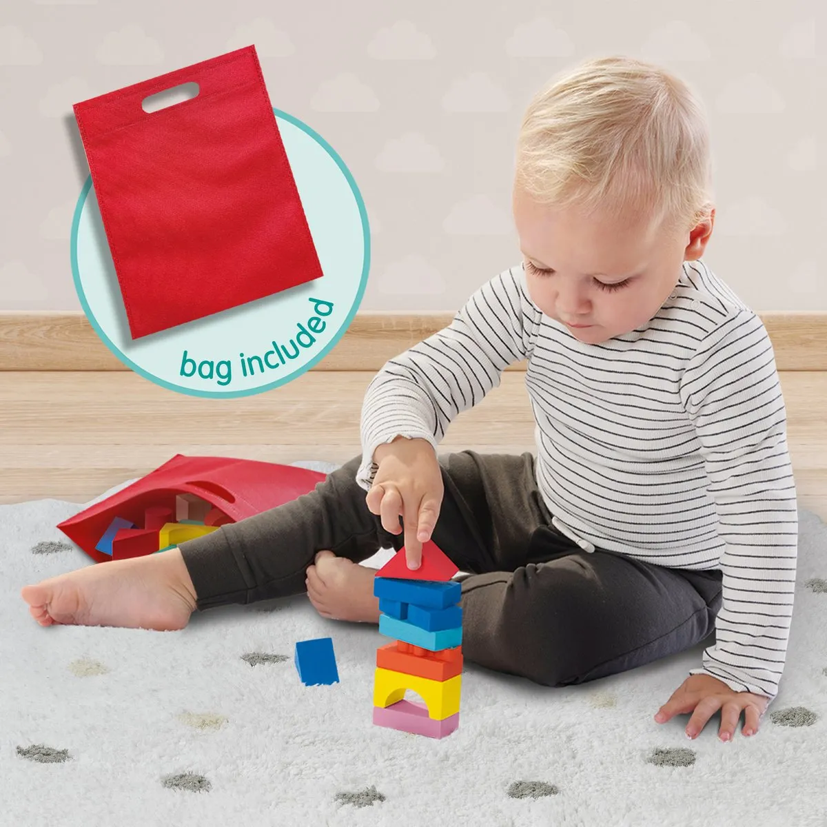 SES Creative Tiny Talents Houten Bouwblokken 52-delig - Montessori