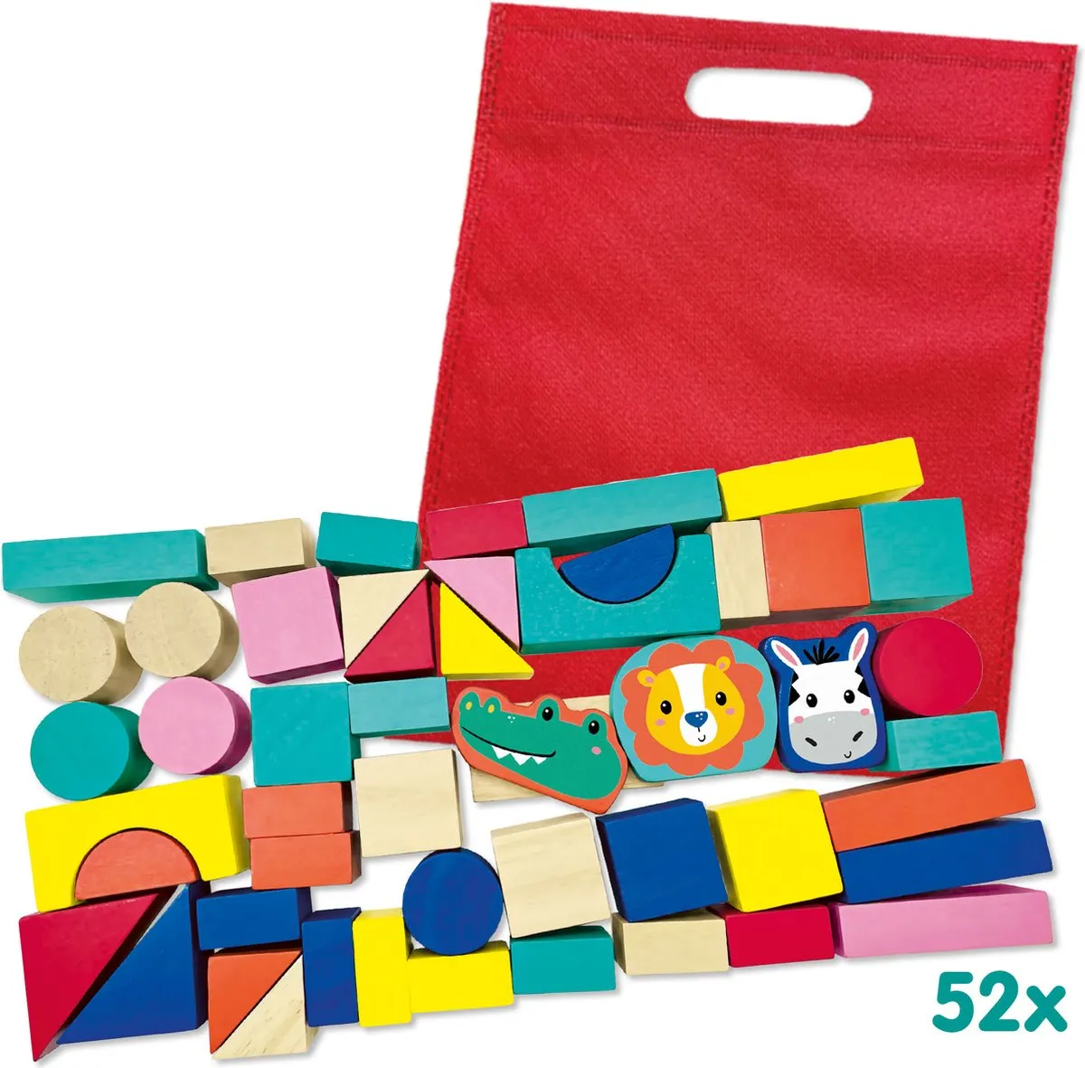 SES Creative Tiny Talents Houten Bouwblokken 52-delig - Montessori