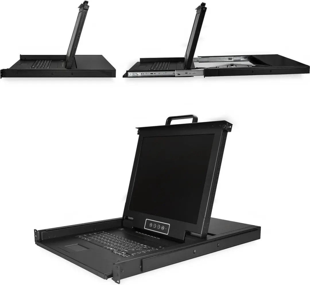 Startech RKCONS1708K 1U 8-Poorts VGA KVM Console - 17 inch - Zwart - afbeelding 5 van 6