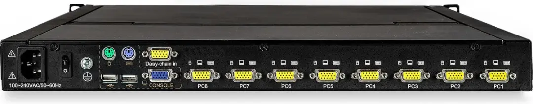 Startech RKCONS1708K 1U 8-Poorts VGA KVM Console - 17 inch - Zwart - afbeelding 3 van 6