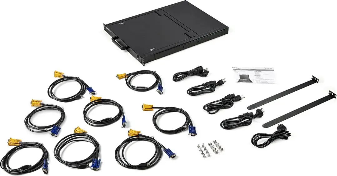 Startech RKCONS1708K 1U 8-Poorts VGA KVM Console - 17 inch - Zwart - afbeelding 2 van 6