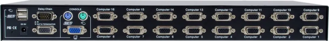 LevelOne KVM-3216 KVM-switch - Rackmontage - Zwart