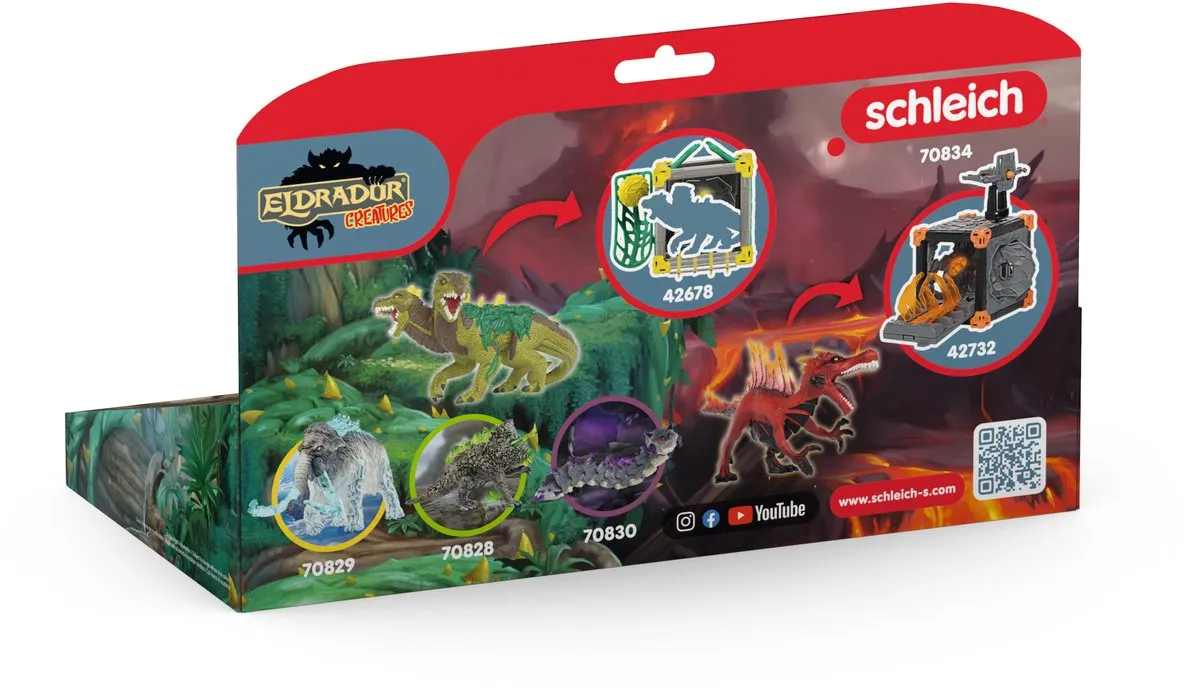 Schleich Eldrador Creatures Vuursaurus vs Junglehagedis 70834 - Groen/Rood
