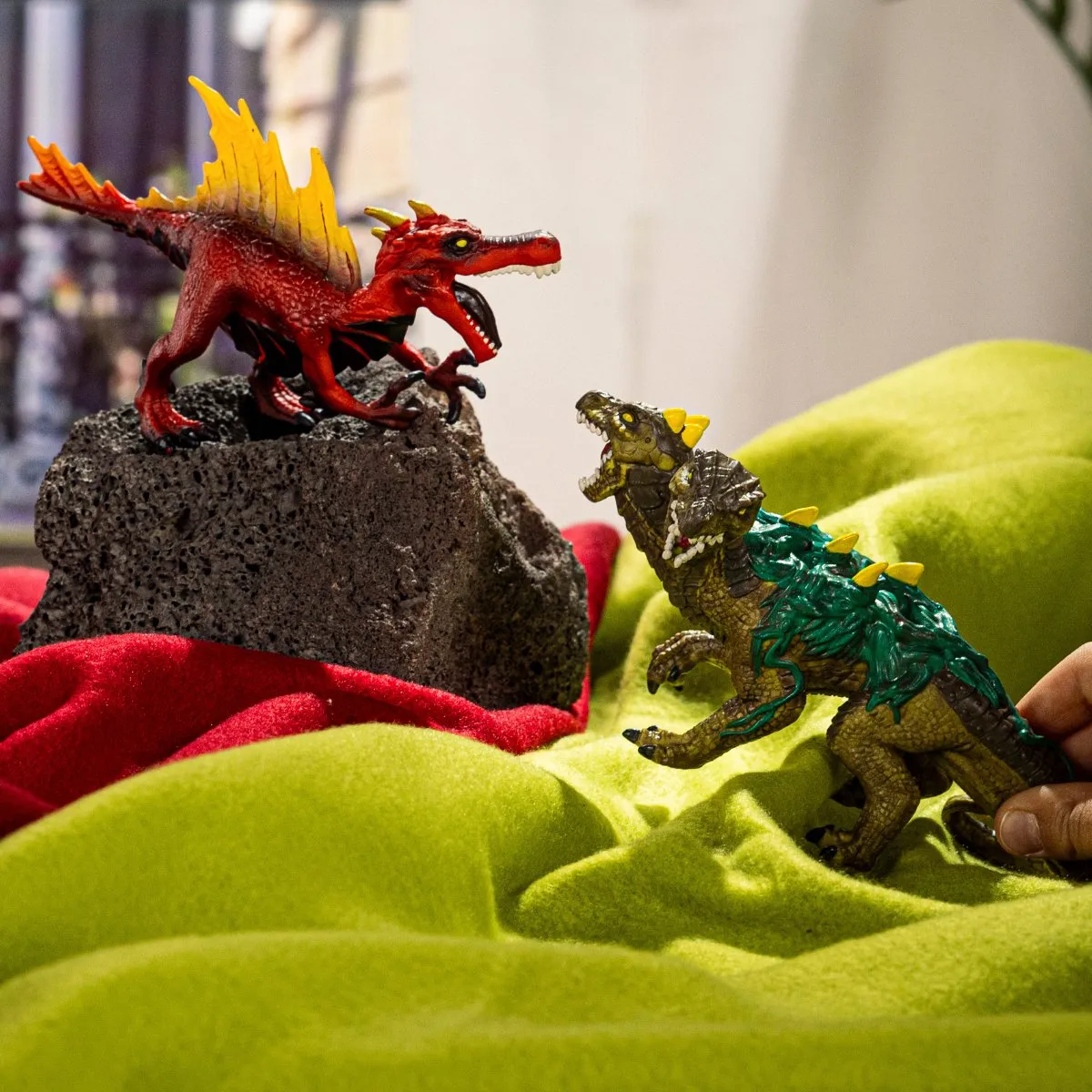 Schleich Eldrador Creatures Vuursaurus vs Junglehagedis 70834 - Groen/Rood