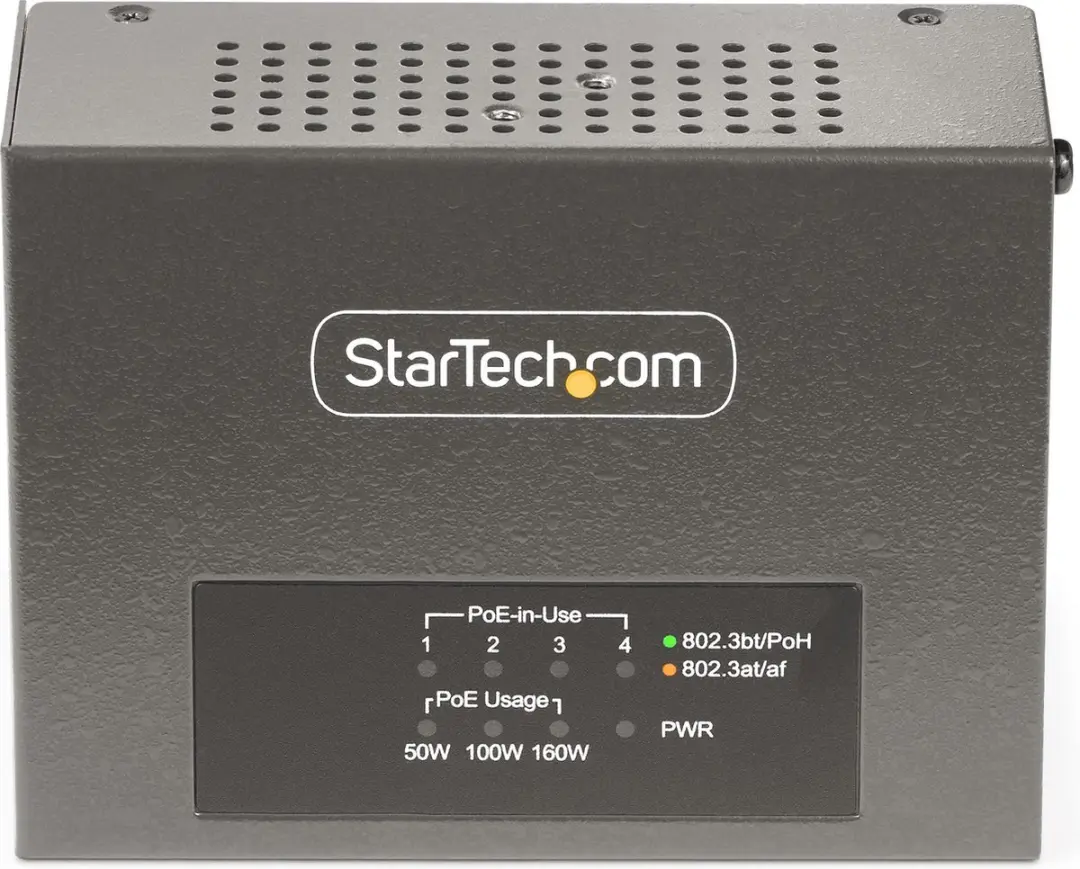 Startech AS445C-POE-INJECTOR 4-Port PoE++ Injector - 160W - Grijs