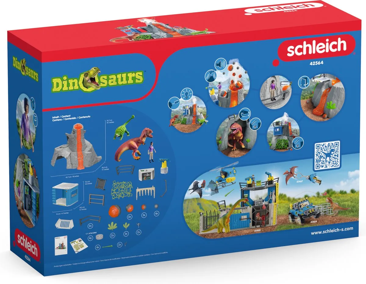 Schleich De Grote Vulkaan Expeditie SCH-42564 - T-Rex & Ankylosaurus - 36 Delen
