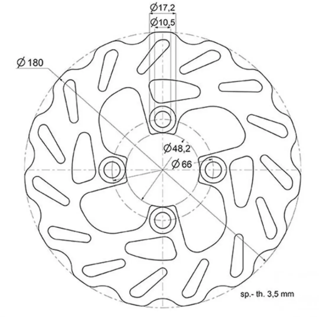 Disque de frein Polini pour Scooter MBK 50 Booster Ng 1995 à 1998 Neuf