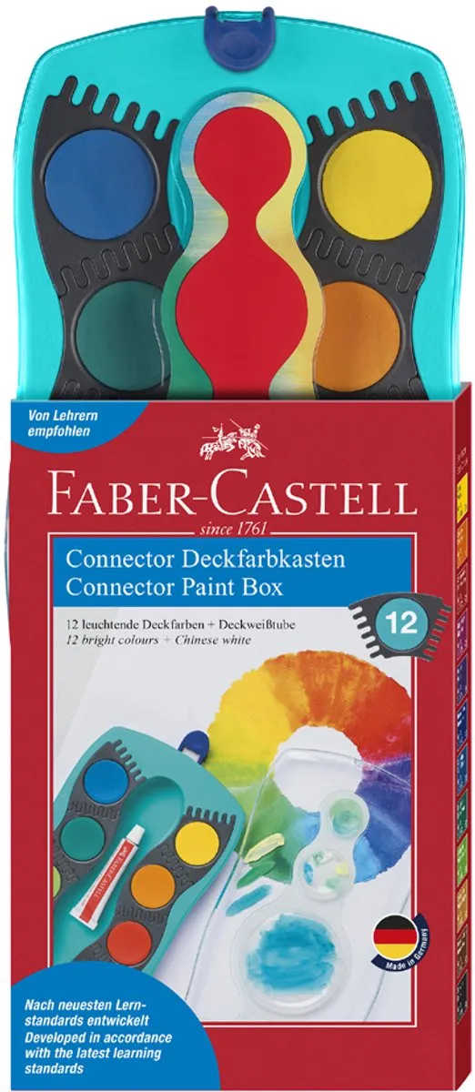 Faber-Castell Connector Verfdoos - 12 Kleuren - Meerkleurig