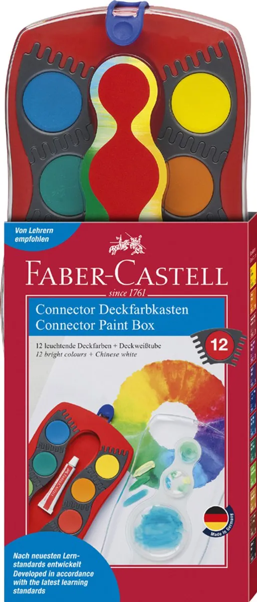 Faber-Castell Connector Verfdoos - 12 Kleuren - Meerkleurig