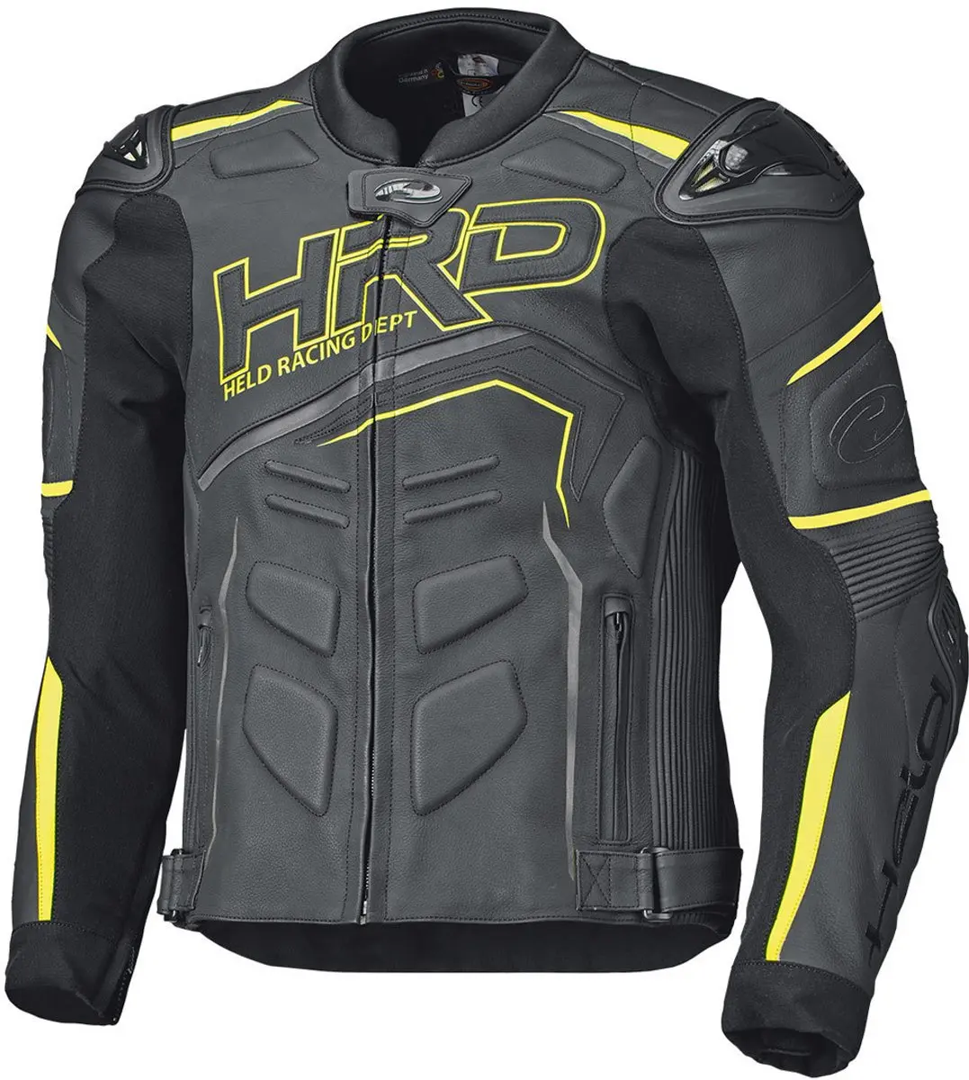 Held Safer II Zwart Geel Leren Motorjas