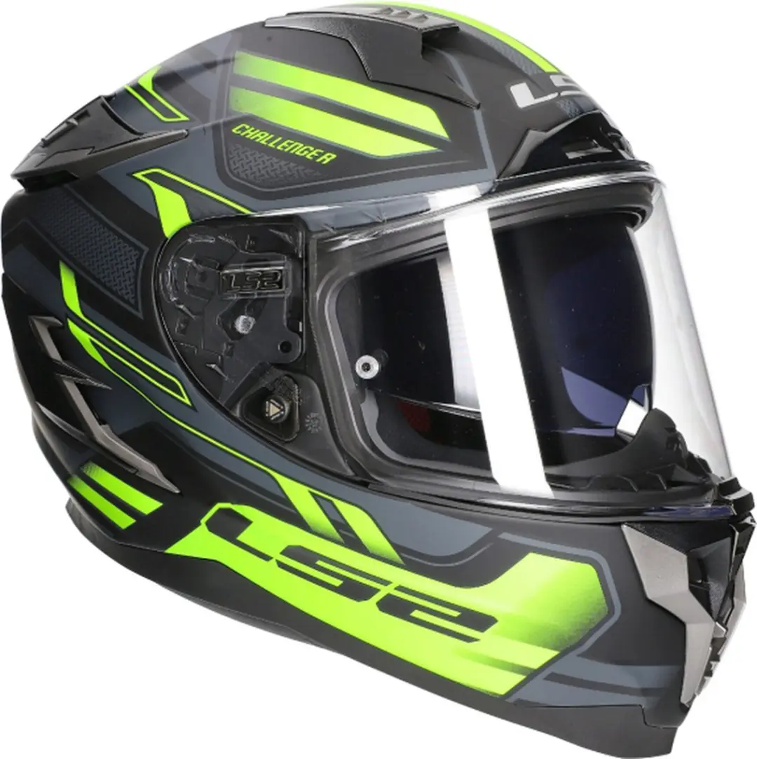 LS2 FF327 Challenger Spin M.Cobalt H-V Geel Integraalhelm