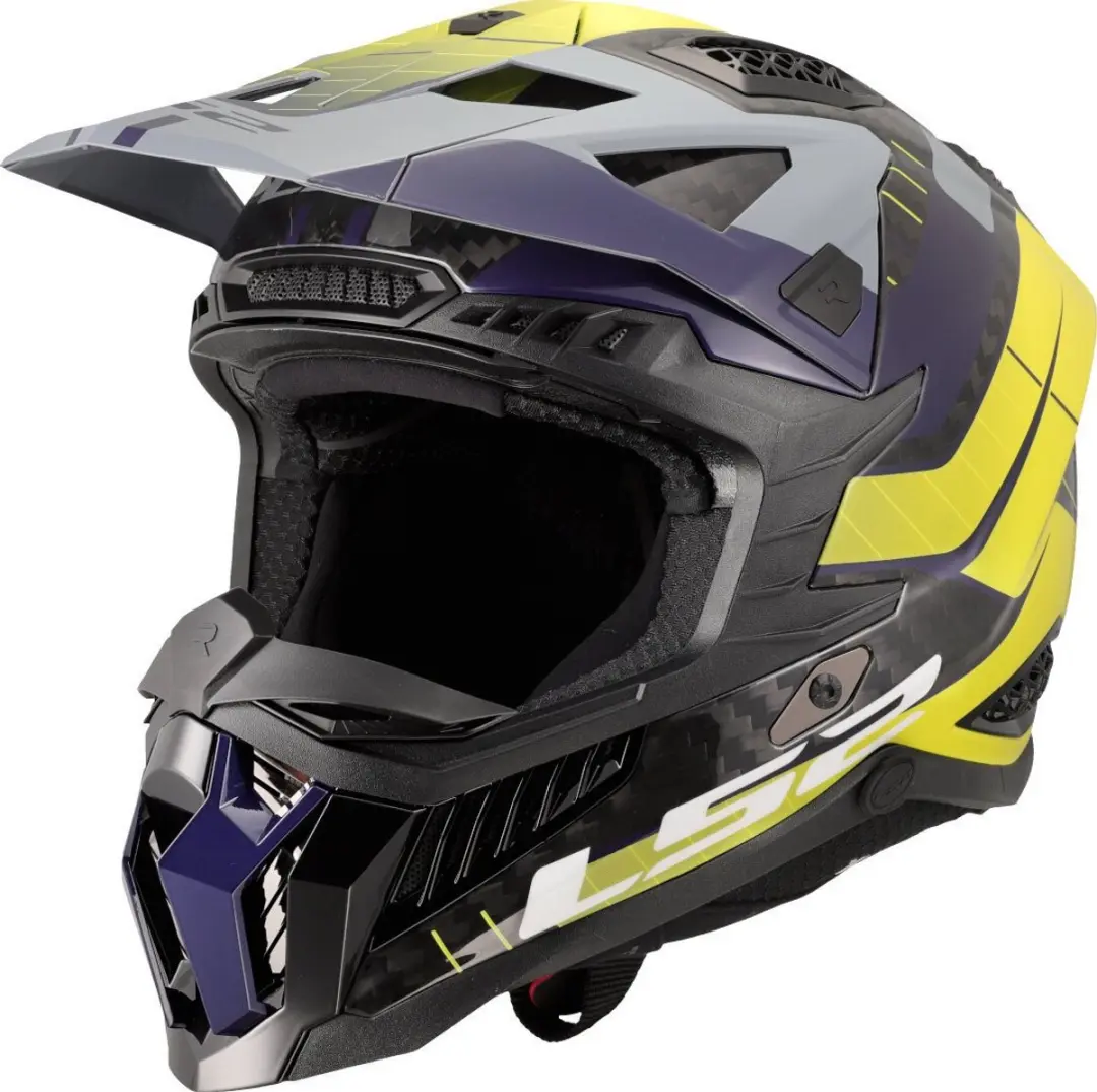 LS2 MX703 X-Force Galuo Grijs H-Vis Geel 06 Crosshelm