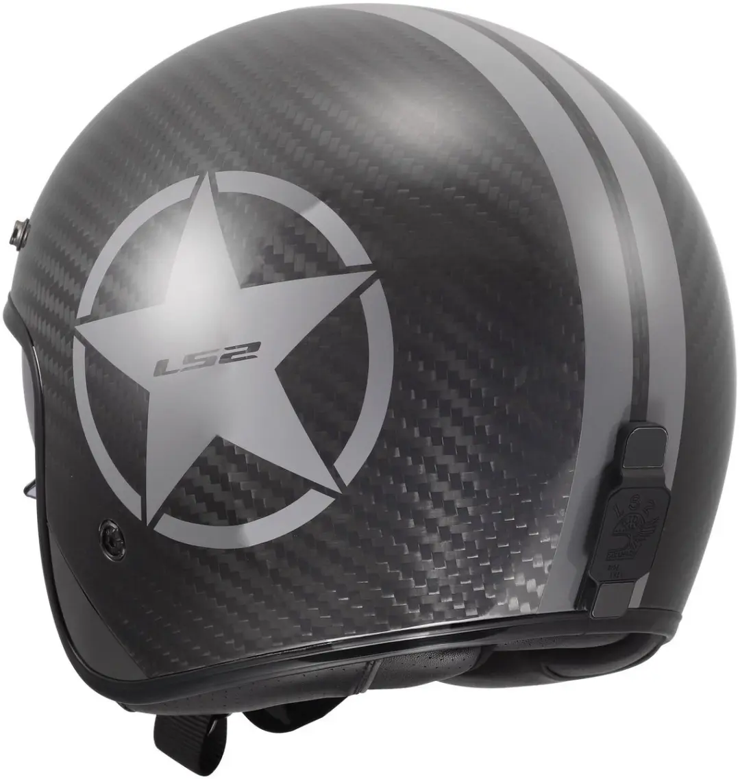 LS2 OF601 Bob II C Star Glans Zwart Carbon Grijs Jethelm - XS