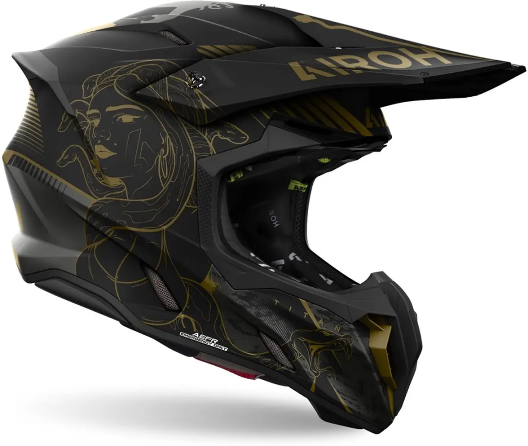 Airoh Twist 3 Titan Mat Offroad Helm XL - Zwart/Goud