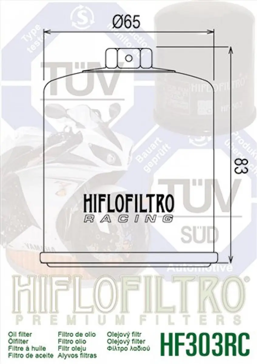 HifloFiltro HF303RC Oliefilter Honda NTV 650 - Zwart - afbeelding 2 van 6