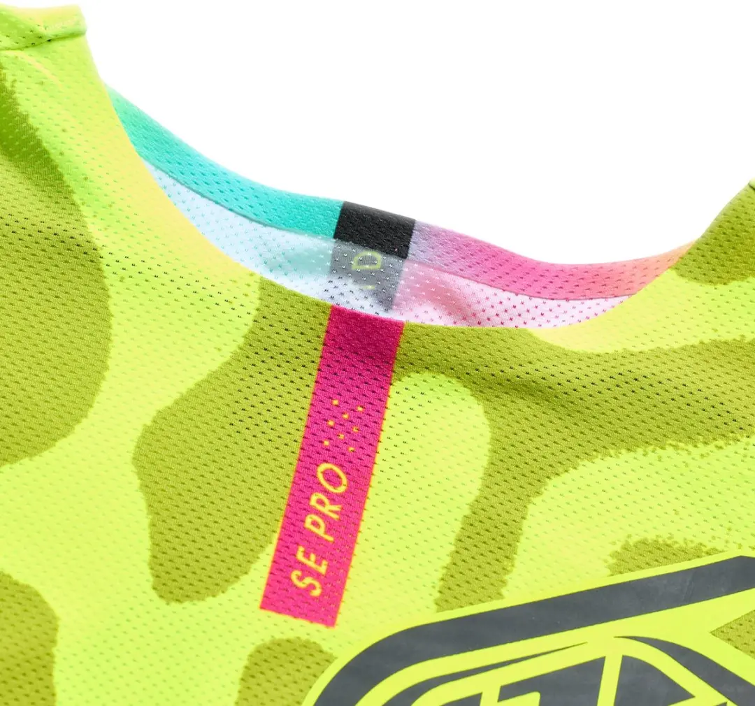 Troy Lee Designs SE Pro Myth Motocross-trui Zwart/Neon Geel - L