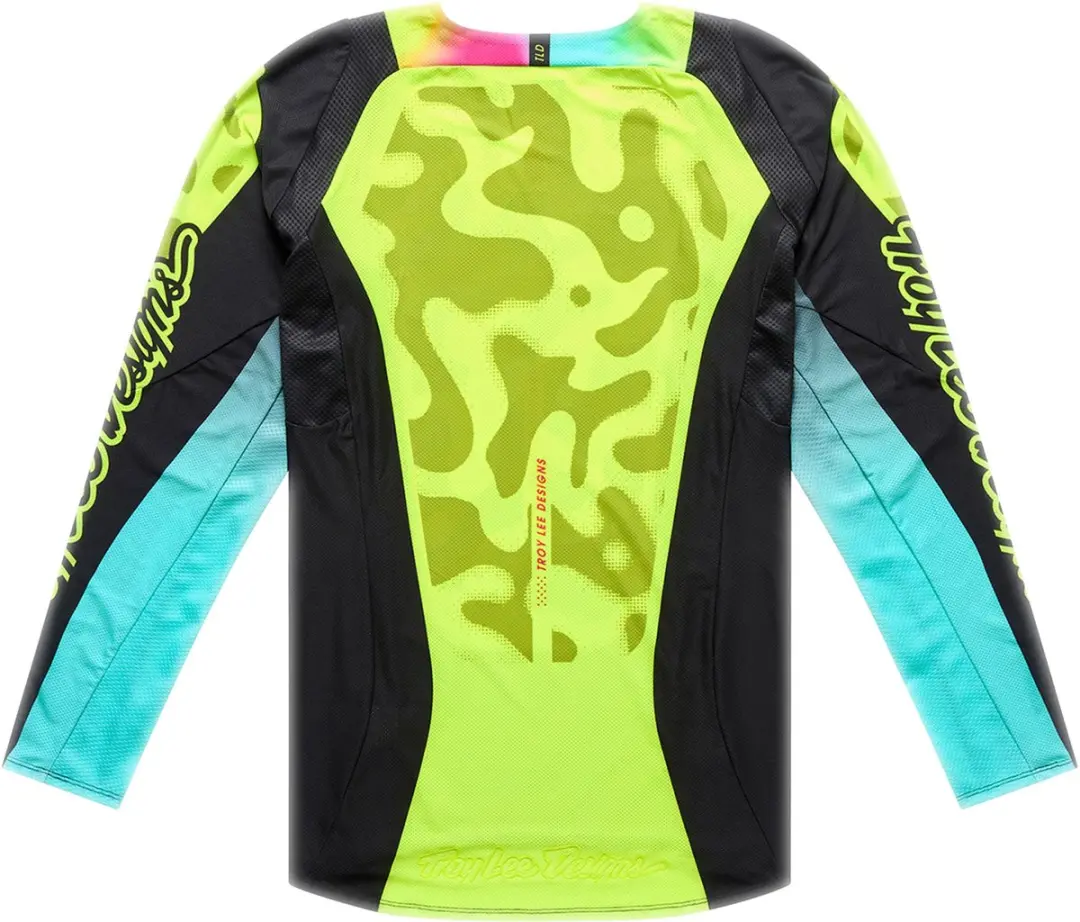 Troy Lee Designs SE Pro Myth Motocross-trui Zwart/Neon Geel - L