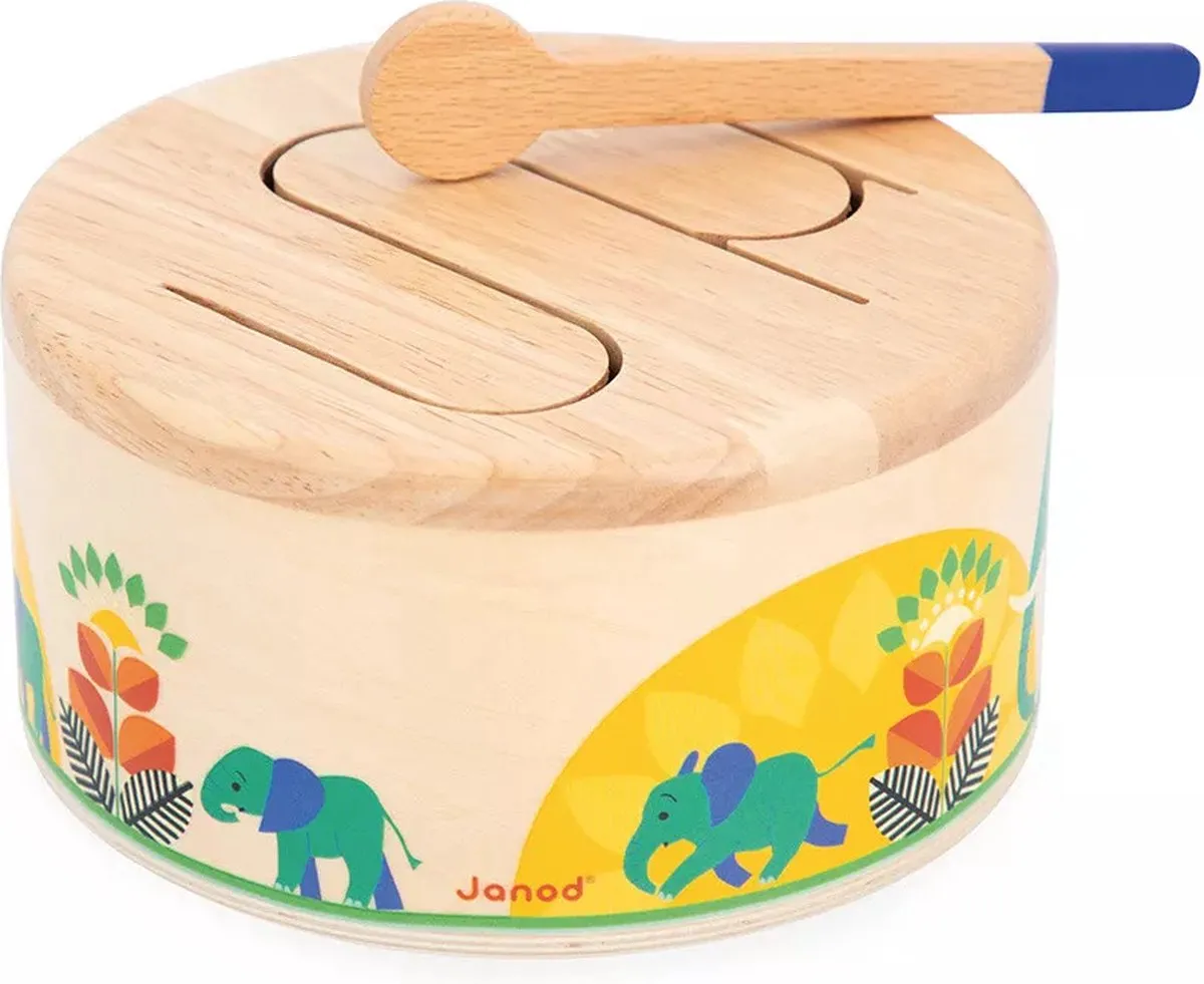 Janod Gioia Houten Babytrommel - Multikleur