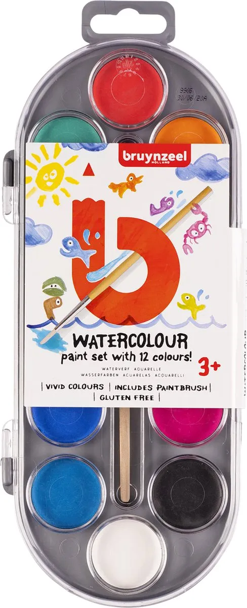 Bruynzeel Kids Waterverfset 12 Kleuren