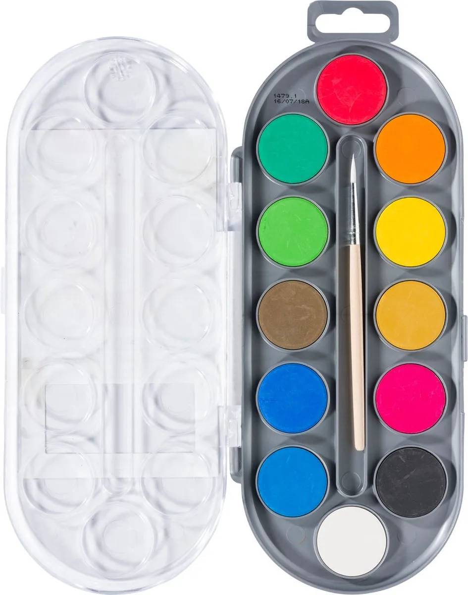 Bruynzeel Kids Waterverfset 12 Kleuren - 50ml