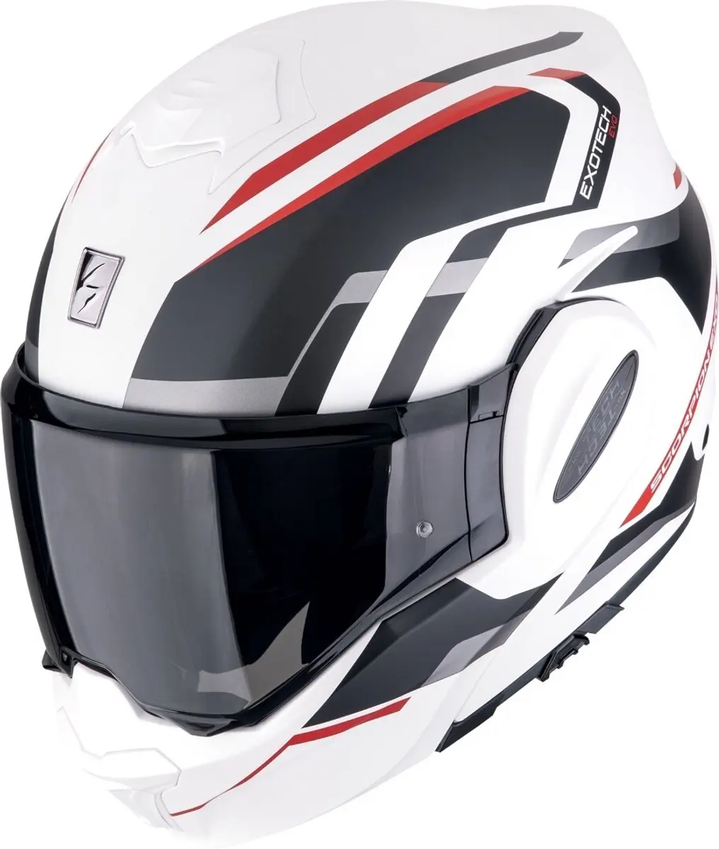 Scorpion EXO-Tech Evo Furio Zwart Wit Rood Systeemhelm