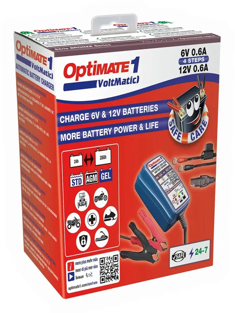 Tecmate Optimate 1 TM400-A Acculader - Loodzuur/AGM/Gel