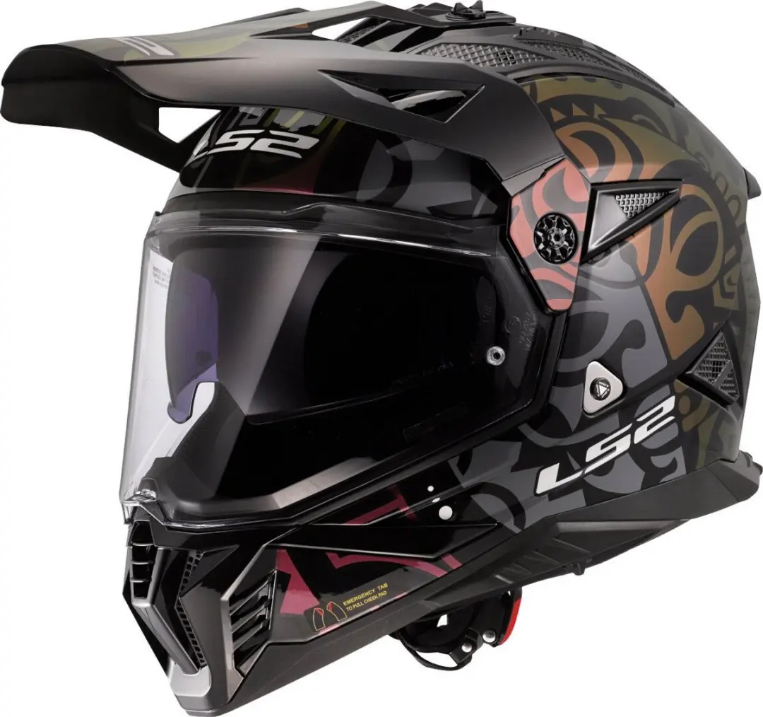 LS2 Helm Pioneer II Rangi MX702 zwart / paars maat M