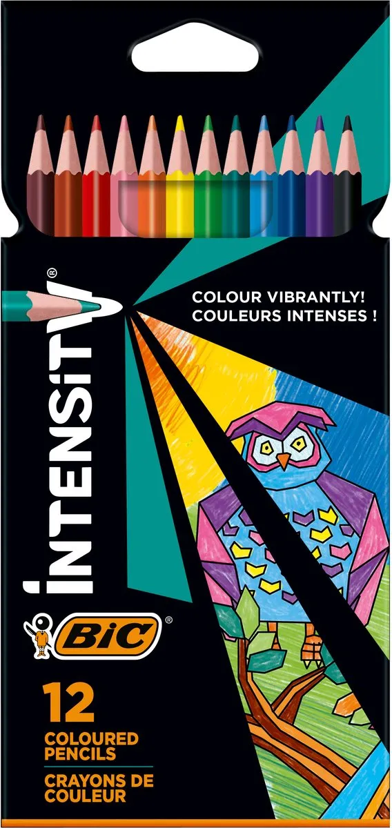 Bic Intensity Driehoekige Kleurpotloden 3,2mm - Multicolor - 12 Stuks - afbeelding 6 van 6