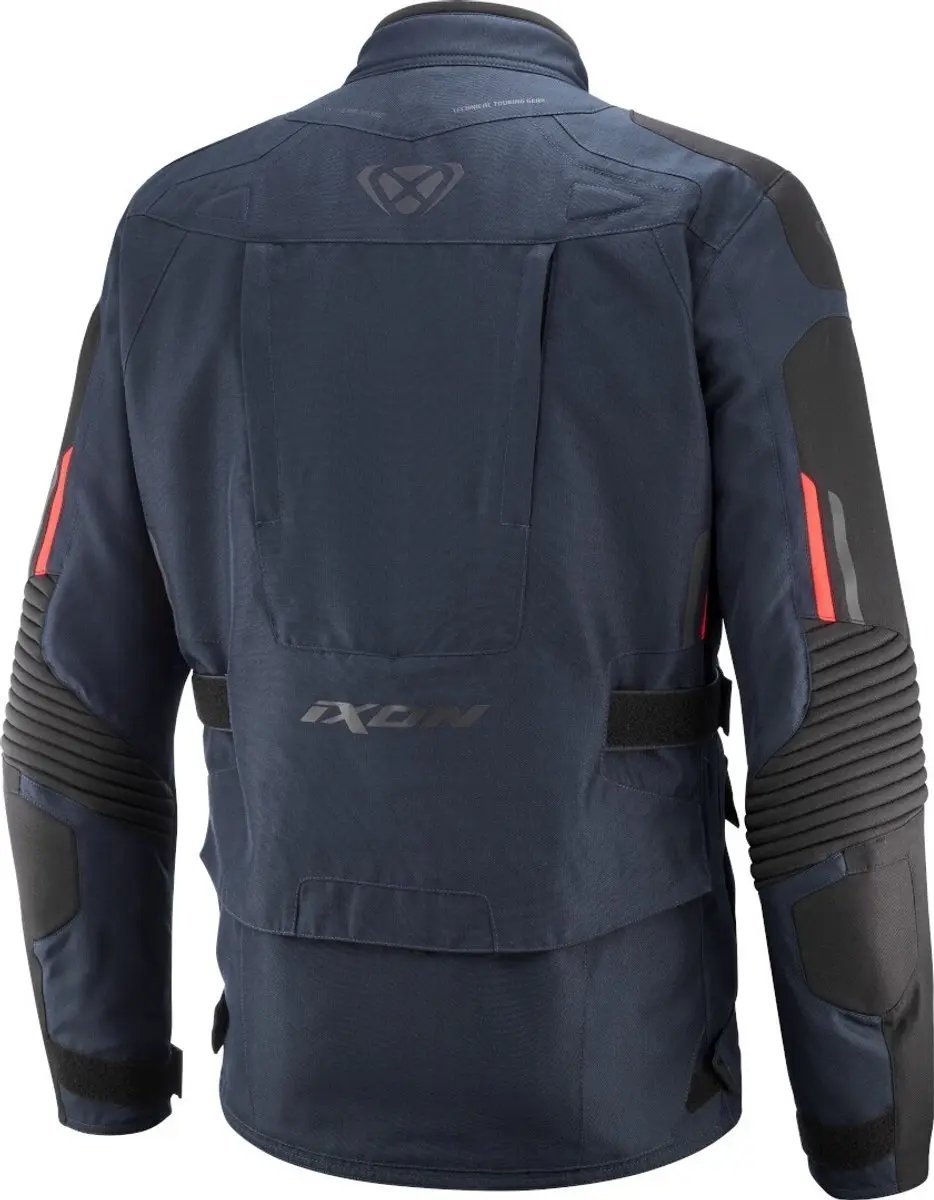 IXON Midgard Motorjas - Marineblauw/Bright Rood - S