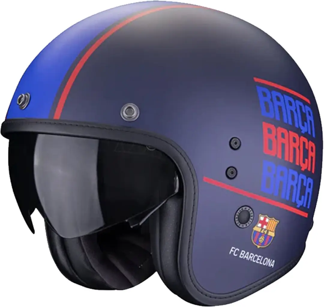 Scorpion Belfast Evo FC Barcelona Blauw Mat Jethelm