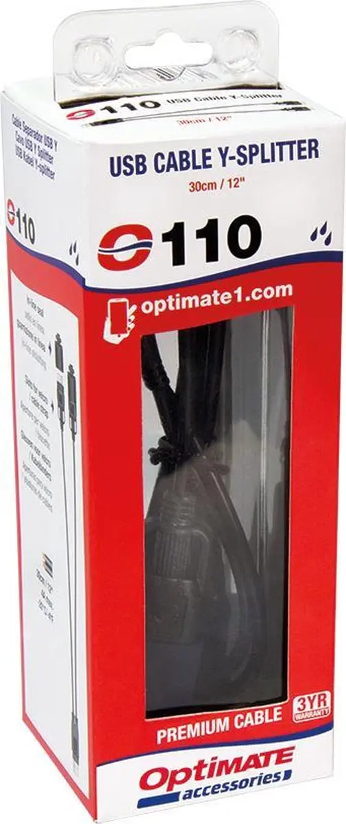 Tecmate OptiMate O-110 USB Y-Splitter - Waterdicht - 2x USB-uitgang - afbeelding 3 van 4