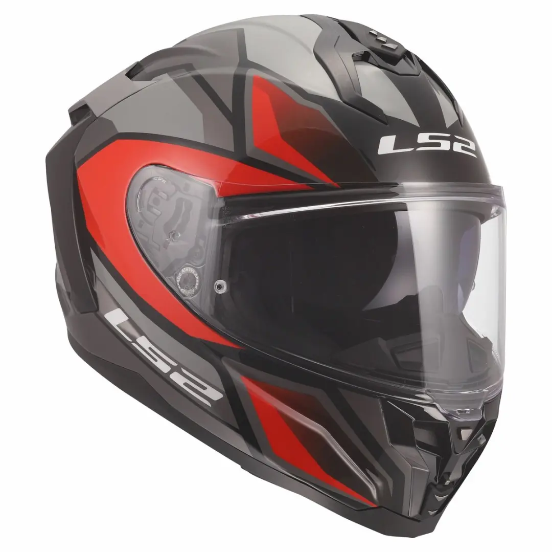 LS2 FF817 Challenger II Helm - XXS - Viper Glans Grijs/Rood