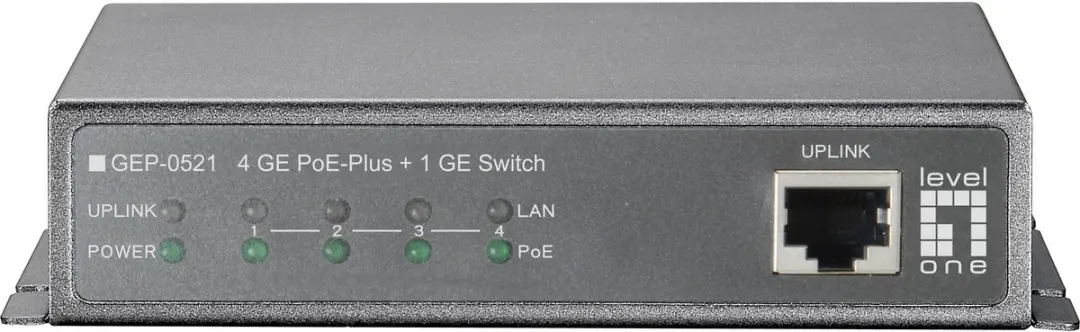 LevelOne GEP-0521 Unmanaged Gigabit PoE Switch 120W - Grijs
