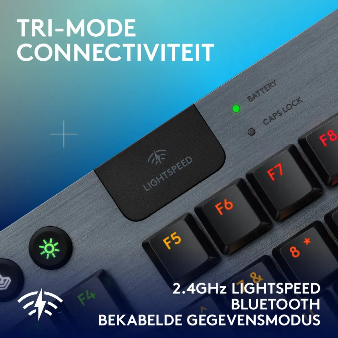 Logitech G G915 X Lightspeed TKL Draadloos Gaming Toetsenbord Tactile FR Azerty - Zwart - afbeelding 5 van 6