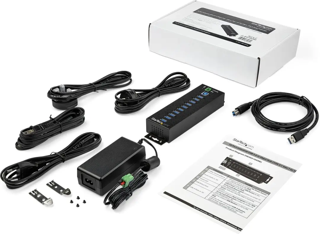 Startech HB30A10AME USB Hub - 10 Poorten - Zwart