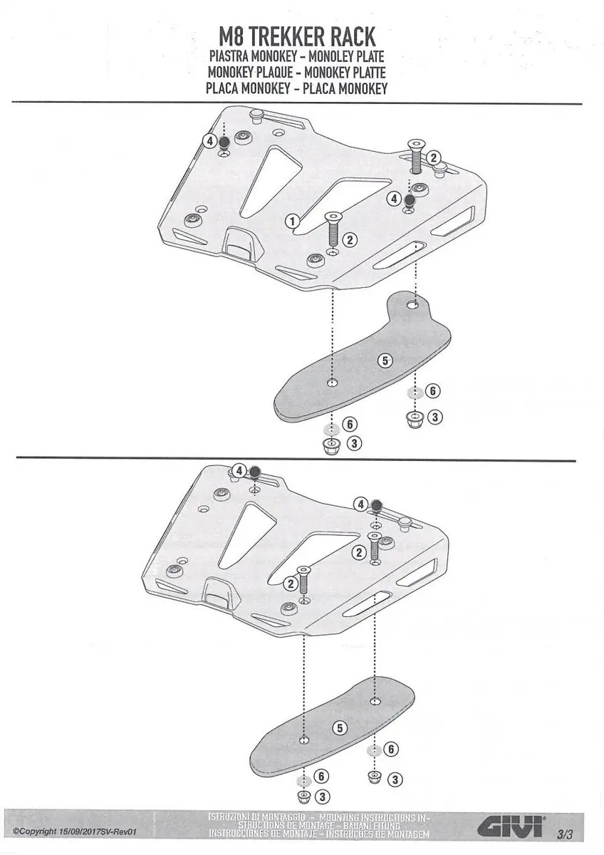 Givi Monokey M8A Topcase Support - Grijs