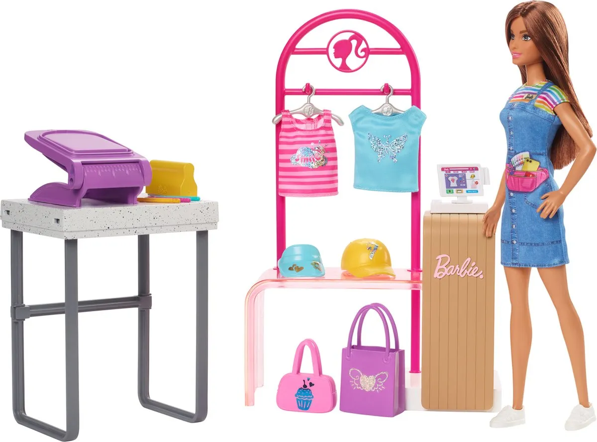 Barbie HKT78 Maak- en Verkoopboetiek Speelset