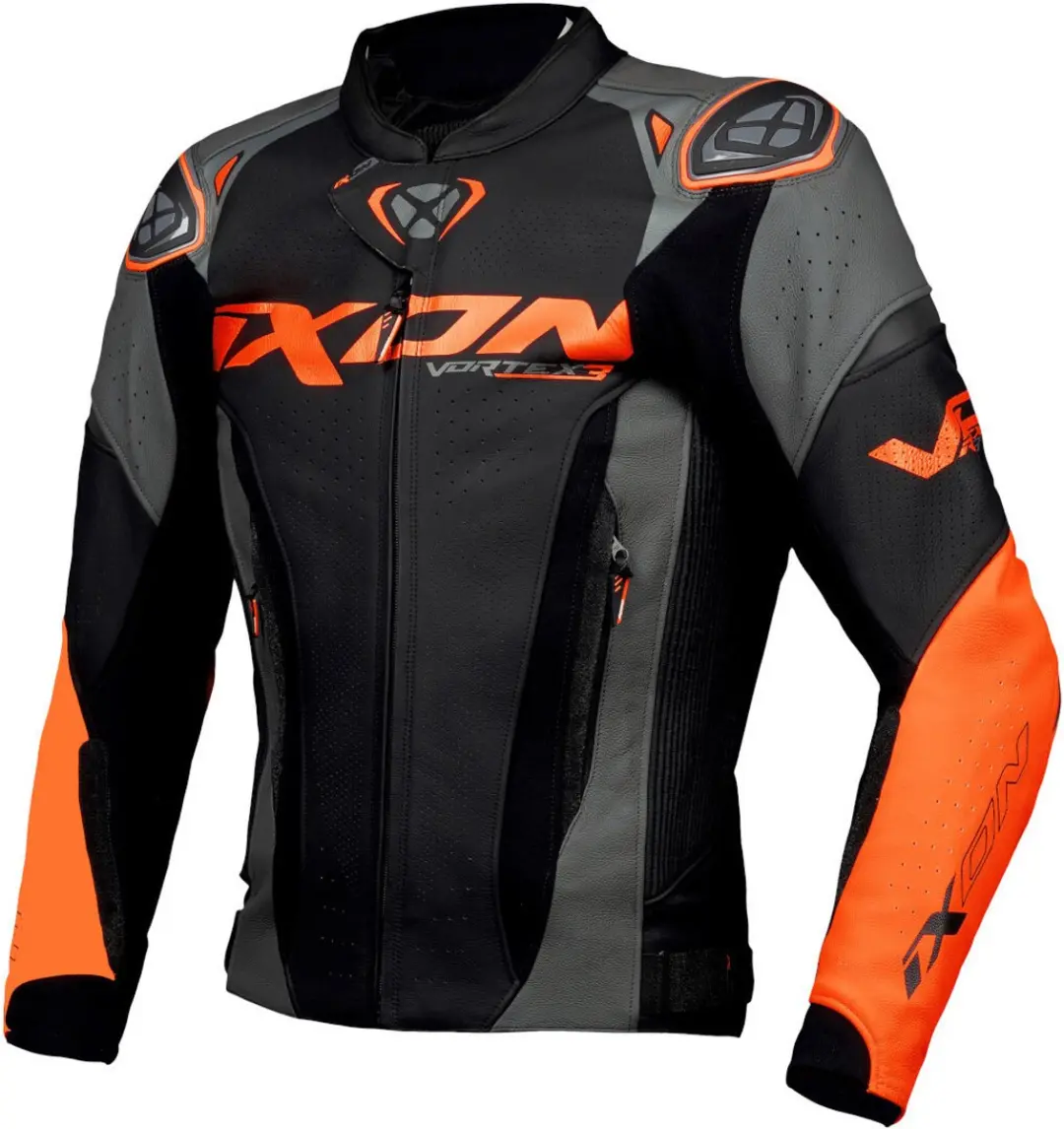 IXON Vortex 3 Motorjas L - Zwart/Antr. Oranje