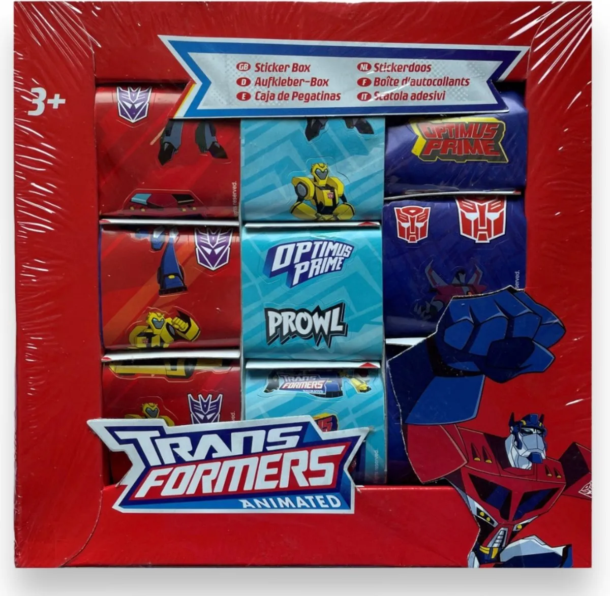 Hasbro Transformers Stickerbox - Blauw/Geel/Rood