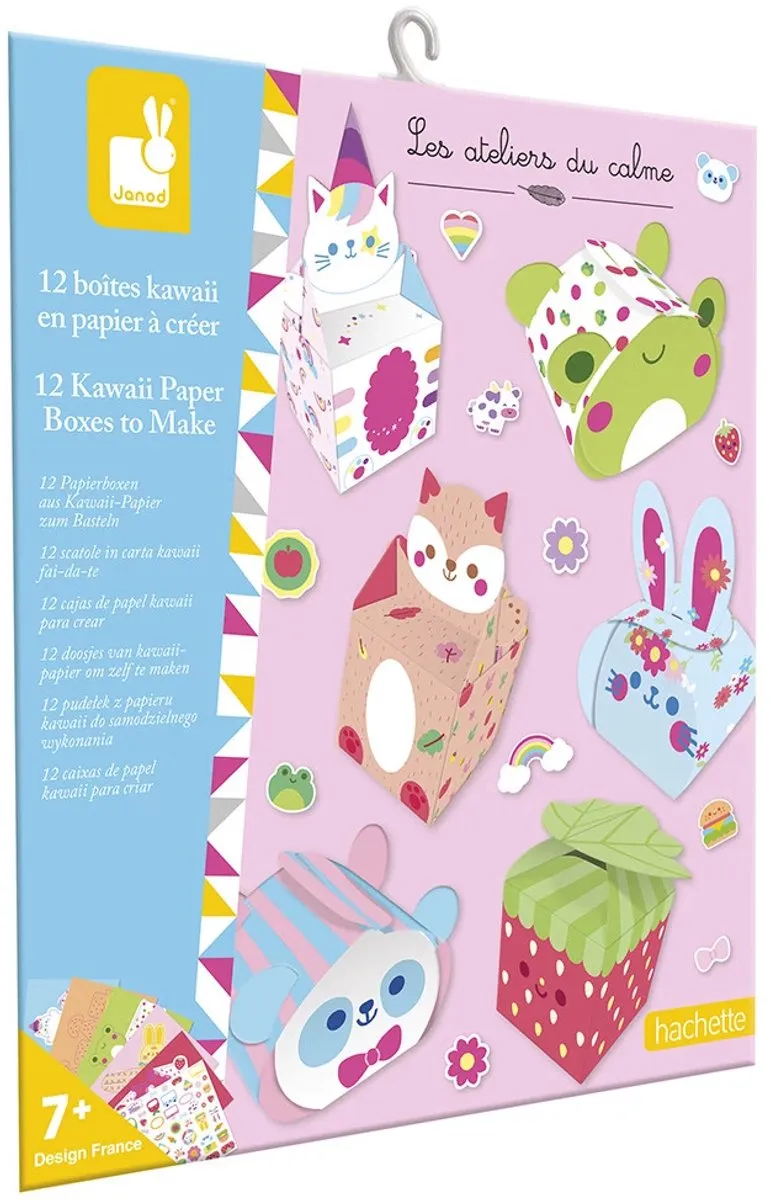 Janod Kawaii Doosjes Vouwen Knutselpakket - 12 Stuks - Multicolor - afbeelding 2 van 6